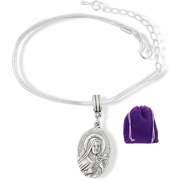Saint Teresa St Snake Chain Charm Bracelet - Picture 1 of 9